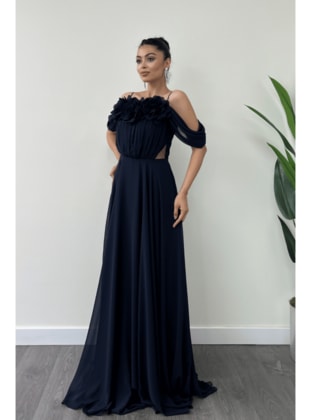 Navy Blue - Evening Dresses - Giyim Masalı