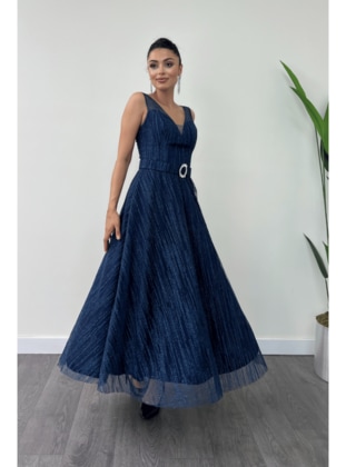 Navy Blue - Evening Dresses - Giyim Masalı