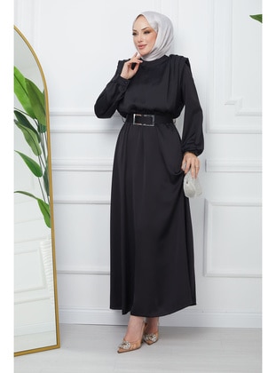 Black - Unlined - Modest Evening Dress - İmaj Butik