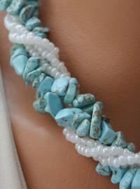 Turquoise and Pearl Necklace