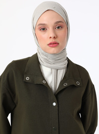 Çıtçıtlı Spor Pardesü Haki