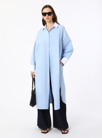 Tunique Chemise Popeline Bleu