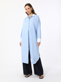 Tunique Chemise Popeline Bleu