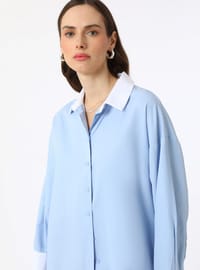 Tunique Chemise Popeline Bleu