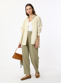 Pleated High Waist Pants Green