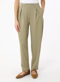 Pleated High Waist Pants Green