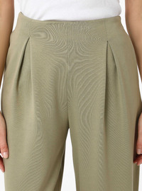Pleated High Waist Pants Green