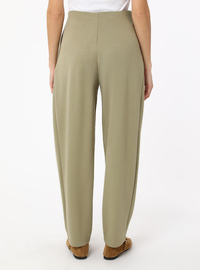 Pleated High Waist Pants Green