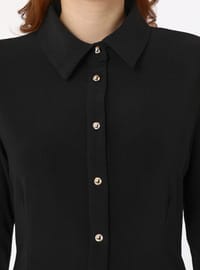 Wide Cuff Blouse Shirt Black Refka