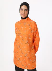 Paisley-Print Modest Badeanzug - Orange