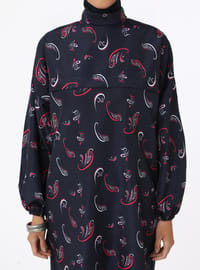 Paisley Bescheidener Badeanzug Marineblau