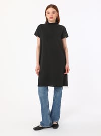 High Neck Low Sleeve Benin T-Shirt Black Benin