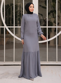 Robe à Volants - Élégance Quotidienne Gris