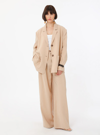 Modal Stoff Plissee High Waist Hose Stein Farbe Refka Exclusive