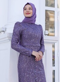 Festliches Hijab Kleid - Lavendel