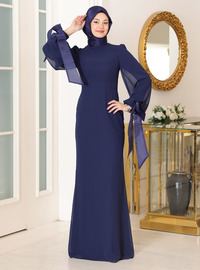 Robe de Soirée Modeste Bleu Marine