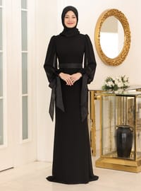 Lined Evening Dress Black