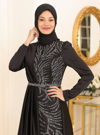 Robe de Soirée Brodé - Noir