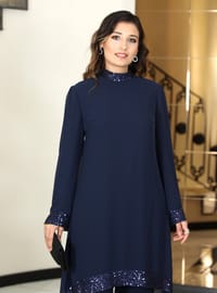 Ensemble de Soirée en Mousseline - Bleu Marine