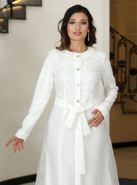 Orchid Abaya Suit White