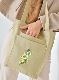 Zitronenblüten Gabardine Tasche Creme