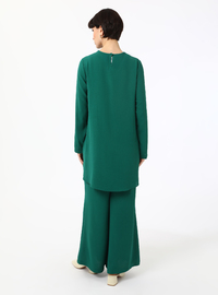 Aerobin Basic Tunic Pants Two-Piece Set Emerald Green Refka