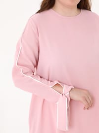 Plus Size Cuff Detail Tunic Dusty Rose