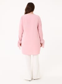 Plus Size Cuff Detail Tunic Dusty Rose