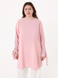 Plus Size Cuff Detail Tunic Dusty Rose
