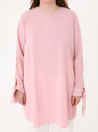 Plus Size Cuff Detail Tunic Dusty Rose