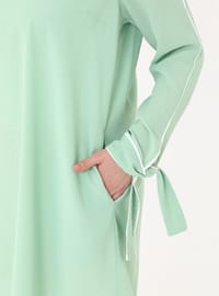 Plus Size Tunic with Sleeve Detail Mint Green