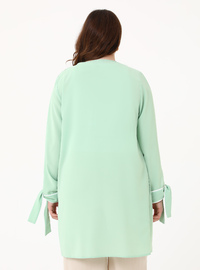 Plus Size Tunic with Sleeve Detail Mint Green