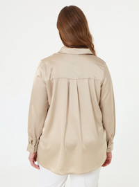 Sandstone Plus Size Satin Tunic