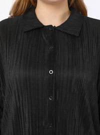 Pleated Plus Size Suit Black