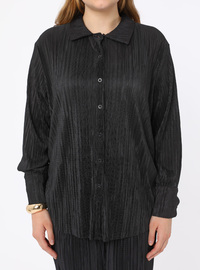 Pleated Plus Size Suit Black