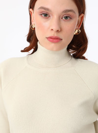 Rollkragenpullover - Creme