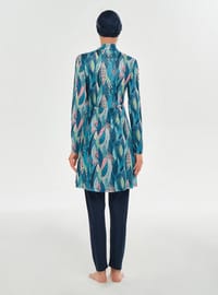 Langärmliger Burkini Dunkel Marineblau