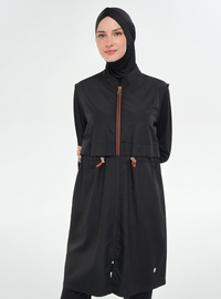 Modest Badeanzug Set Schwarz