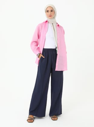 Marineblau - Ohne Innenfutter - Hose - Refka
