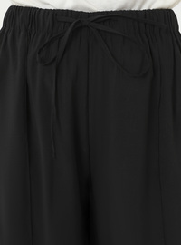 Wide Leg Ribbed Pocket Pants Black