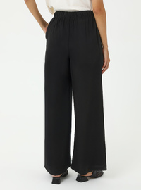 Wide Leg Ribbed Pocket Pants Black