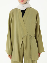 Modal Kimono & Pantolon Takım Yeşil
