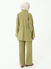 Modal Kimono & Pantolon Takım Yeşil
