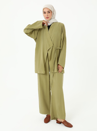Modal Kimono & Pantolon Takım Yeşil