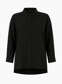 Plus Size Long Sleeve Shirt Black