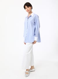 Striped Shirt White Detail Blue