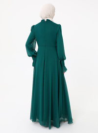 Robe de Soirée en Mousseline Émeraude
