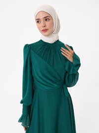 Robe de Soirée en Mousseline Émeraude