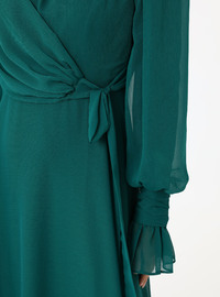 Robe de Soirée en Mousseline Émeraude