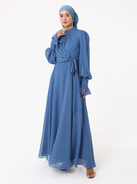 Chiffon Abendkleid Hellblau